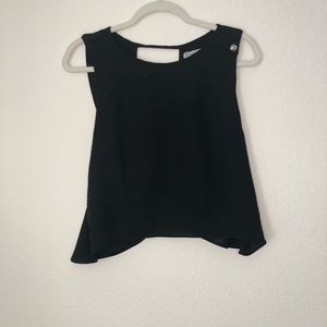 Sophie & Co Top Black Crop Sleeveless Top Blouse